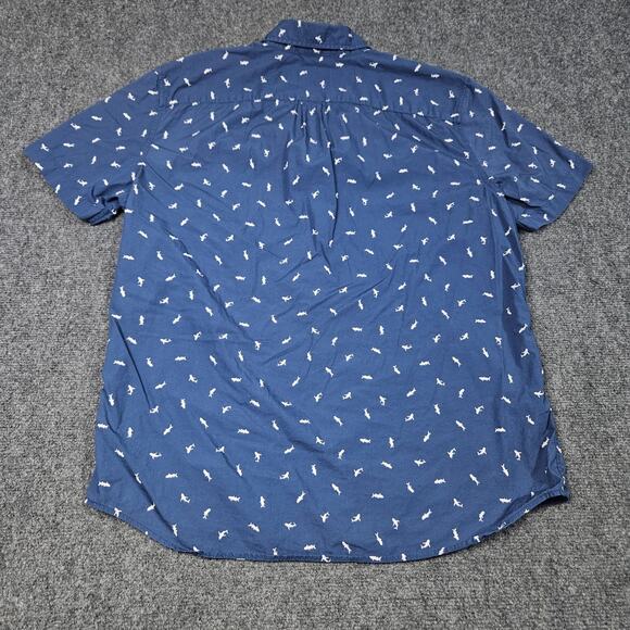 American Eagle Shirt Large Blue Sharks All Over Print Seriously Soft Short Slve - Picture 2 of 5